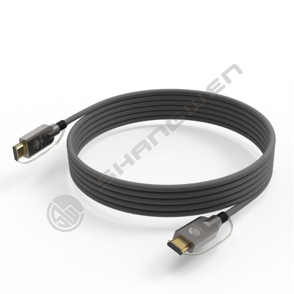 2.1 HD Link Port Fiber Optic Cable TPU Shell Stainless Steel 304 Armored Tube