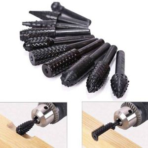 1/4" Shank Rotary Rasp File Rasp Burrs 5 PCS/Set Round Wood Drilling for