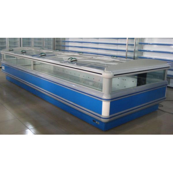 Quality Auto Defrost Double Supermarket Island Freezer digital Elitech With Glass Covers wholesale