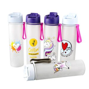 680ml Renewable RPET Single-Layer Plastic Flip-Top Cup With TRITAN Handle GRS