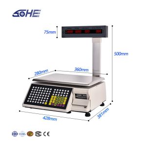 SHW-TMB Label Printing Weighing Scale with 10%-95% Work Humidity and 1/3000