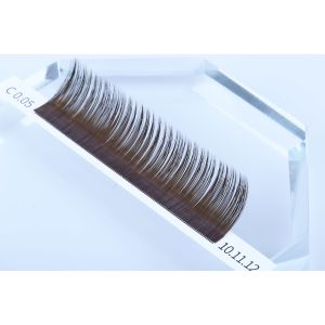 Brown Color Semi Permanent Individual Lashes J B C Curl 0.15mm Thickness Hand