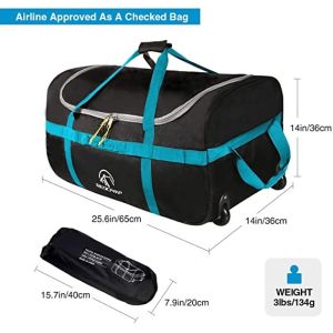 Foldable Duffle Bag With Wheels 85l 120l 140l 1680d Oxford Collapsible