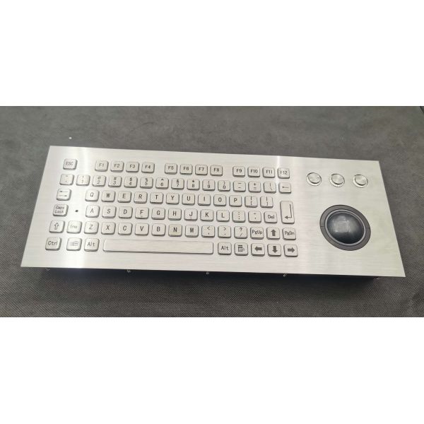 82 Key Metal Mechanical Keyboard With 50.Mm Diameter Resin Industrial Trackball