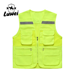 High Quality Utility Mesh Vest Outerwear Men's Work-wear Sleeveless Multi Pocket
