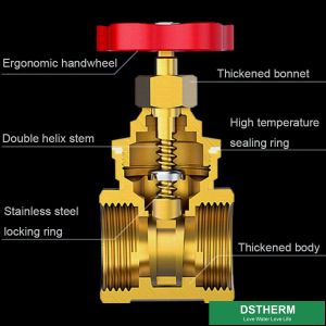 Customized Brand Brass Gate Valve Cast Iron Handle Double Female Heavier Type