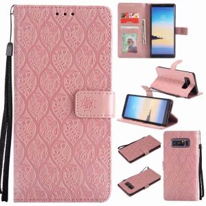 Samsung NOTE 8 Leather Protective Case with Flower Embossed Pattern
