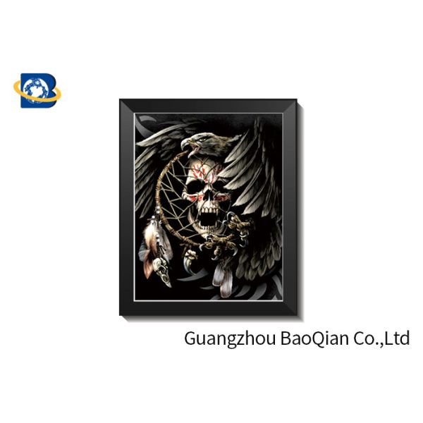 ODM 3D Picture Lenticular Printing Skull With Frame Deep Effect 0.65 mm PET