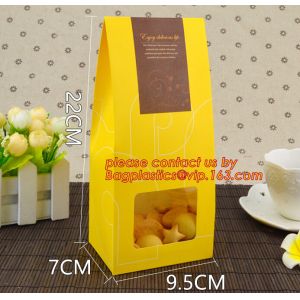 Customize Translucent Window, Brown Greaseproof Kraft Paper Bag, Special Opp