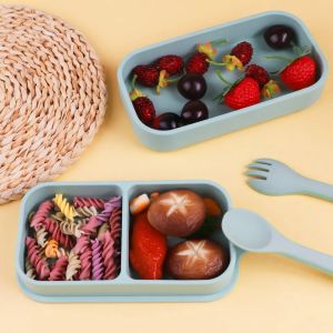 Leakproof Odorless Silicone Food Storage Containers 3 Compartments