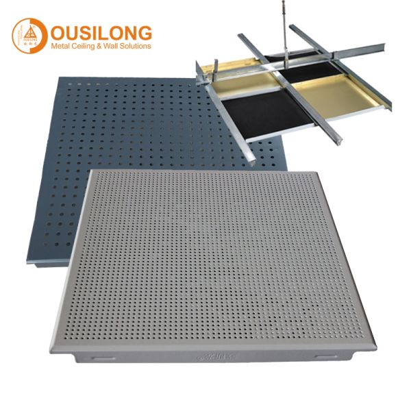 Tee bar Installed Suspended Metal Ceiling Tiles , False Ceiling Panel