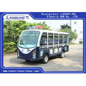 Closed Mini Electric Sightseeing Car 72V AC Motor With 14 Seaters Toplight / Dry