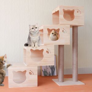 Advantageous Multifunctional Wooden Cat Climbing Tree with Customizable Design