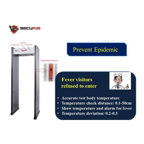 18 Zone Archway Metal Detector , Walk Through Scanner Temperature Testing 50