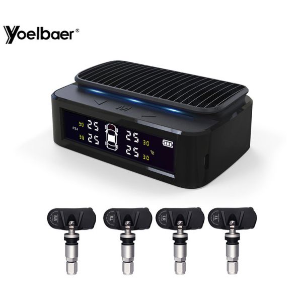 Quality Solar Power Car Tyre Pressure Monitoring System Wireless TPMS With External Sensors wholesale