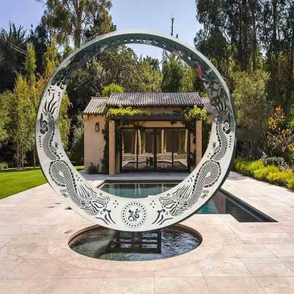 Quality LED 316L Metal Sculpture Garden Art 2.5 Meter Diameter wholesale