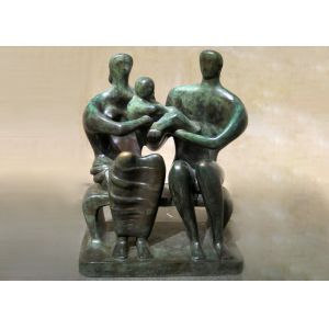 Cheap Handmade Lovely Family Life Size Bronze Statues Antique Design Customized Size for sale