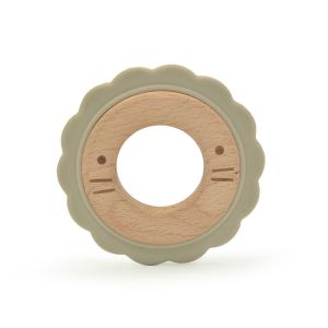 8cm BPA Free Wooden Teething Rattle LFGB For Babies