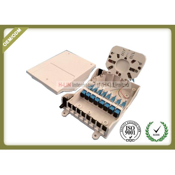 Quality IP65 Grade Fiber Optic Termination Box Waterproof 8core For 1 * 4 / 1 * 8 Splitter ABS material wholesale
