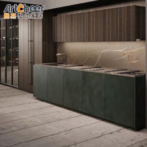 L Shape Island Design Modular Kitchen Cabinets Functional