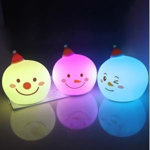 Snowman Silicone Night Lights 20000H Usb Powered Led Touch Desk Lamp 1200mAh