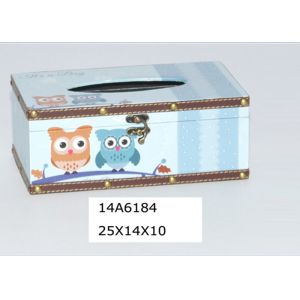 PU Color Printing Dirt Resistant Wooden Tissue Box