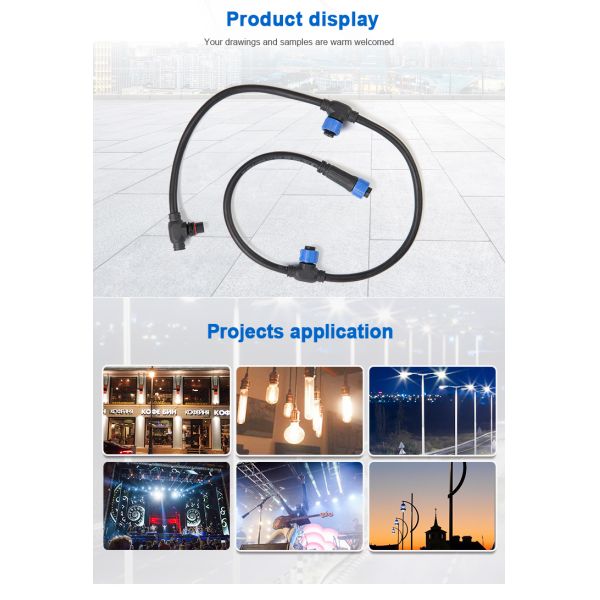 T Shaped IP67 Cable Connector 10A / 300V For Electrical Power Extension