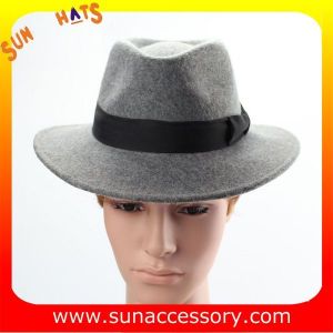 1436 Sun Accessory mix grey wool felt safari mens fedora hats ,Shopping online