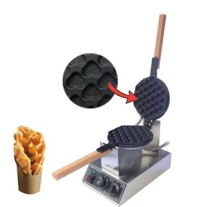 Stainless Steel Non-stick Mini Heart Shape Cone Bubble Waffle Maker for Snack