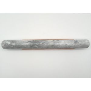 Grey Solid Marble Rolling Pin 39 x 4cm Moisture Resistant With Wood Base
