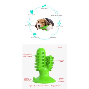 Cactus Dog Teeth Cleaning Chew Toy Squeaky Rubber Relieve Anxiety TPR OEM