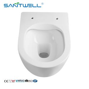 China Hot Sale China Suppliers New design Gravity Flushing Rimless Wall Hung Porcelain Toilet on sale
