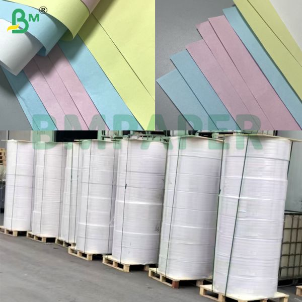 Quality 55gsm White / Blue Blank Image Carbonless Paper Rolls & Sheets for Receipt Printing NCR CB / CF / CFB wholesale