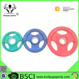 Wholesale Rubber Coated Weight Plate with 3 Handle Grips