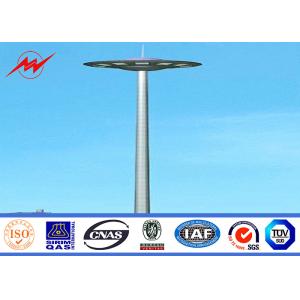 35M Round Galvanized Stadium High Mast Light Pole With 400kg Rasing Lifting