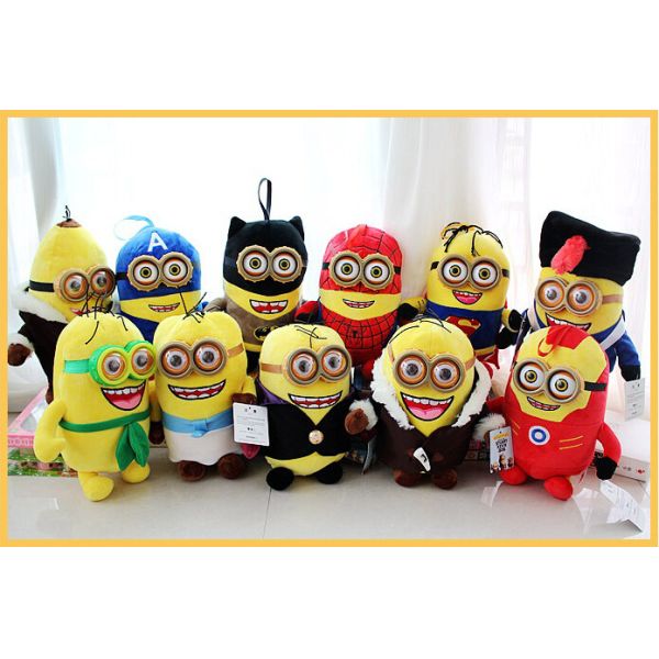 Quality Despicable me 3 Minions with 3D eye / Avengers Plush Toys / Super Hero Super man , Batchman , Iron Man  ,spiderman wholesale