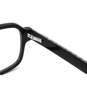 CNC Milling Square Acetate Material Glasses Gray Clear Lens Thick