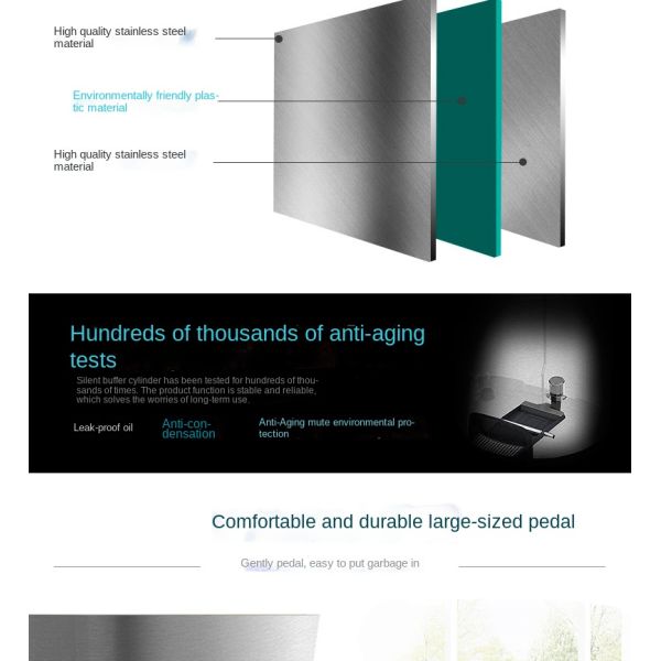 Trash Box Hotel Vertical Creative Office Trash Can Manufacturer Stainless Steel Galvanized Indoor Trash Can