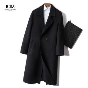 British Style Plain Autumn Winter Trench Overcoat Regular Fit in Canvas Fabric