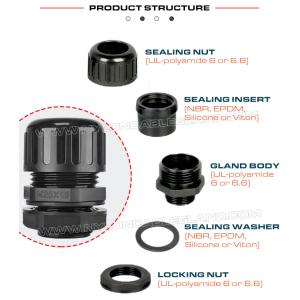 IP68 Waterproof Plastic Corrugated Conduit Glands with PG Thread for AD10-AD54.5
