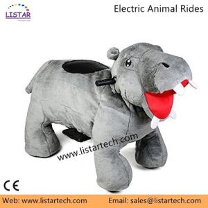 Cheap battery rechargeable motorized plush riding pug walking animal rides for sale