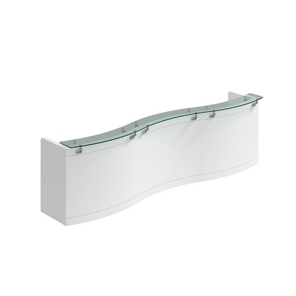 Modern White Beauty Salon Reception Desk featuring Custom Sizes Paint Board and