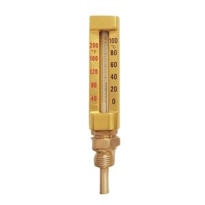 China V Line 160MM 100 Deg Industrial Glass Thermometers 3/4 BSPT on sale