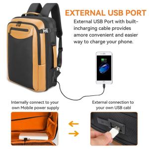 Water Resistant Anti Theft Business Custom Travel Backpack with USB Charging