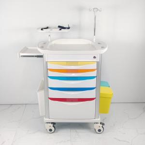 Centralized Locked Hospital Emergency Cart With Sliding Side Shelf Needle