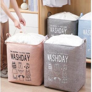 White Kids Baby Cotton Canvas Fabric Storage Bin Dirty Cloth Toys Collecting