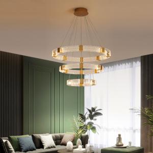 Luxury Chandelier Lights For Living Room Bedroom Kitchen Parallel Ring LED