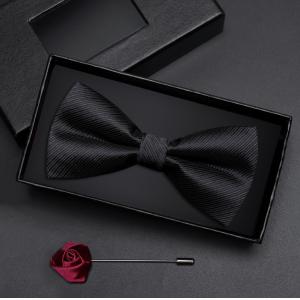 Wholesale Red Polyester Solid Color Bowtie Wedding Bow Ties for Men Custom