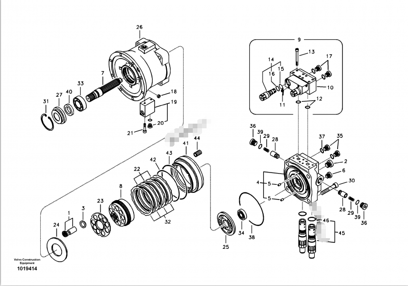 14529771 M5X130 Hydraulic Swing Motor Parts Set Plate For EC210B Excavator