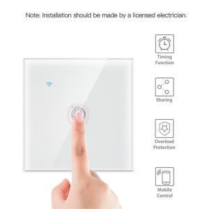 Tempered Glass Panel Smart Wifi Light Switch EU/UK/US 1/2/3 Gang Tuya Touch With